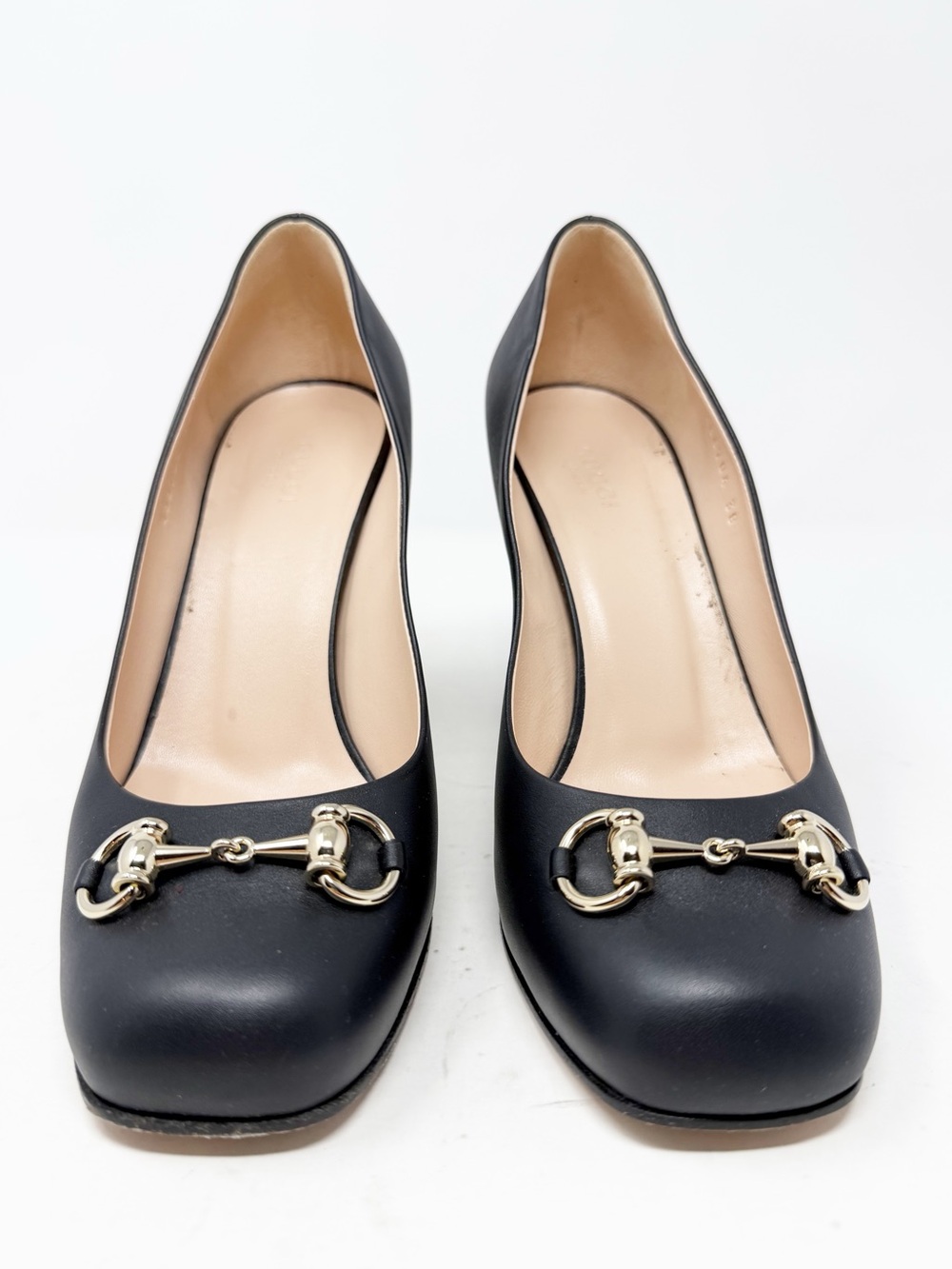 Gucci Horsebit Block Heel Black Leather Heels Womens Size EU 38 - Picture 3 of 11